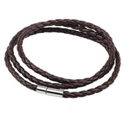 1Pc New Fashion Men Women Three Laps Pu Leather Bracelet Wristband Bangle Punk - Black V528-LEATHERBRACELET-BLACK-607278