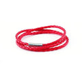 1Pc New Fashion Men Women Three Laps Pu Leather Bracelet Wristband Bangle Punk - Red V528-LEATHERBRACELET-RED-172316