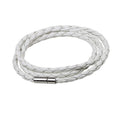 1Pc New Fashion Men Women Three Laps Pu Leather Bracelet Wristband Bangle Punk - White V528-LEATHERBRACELET-WHITE-610804