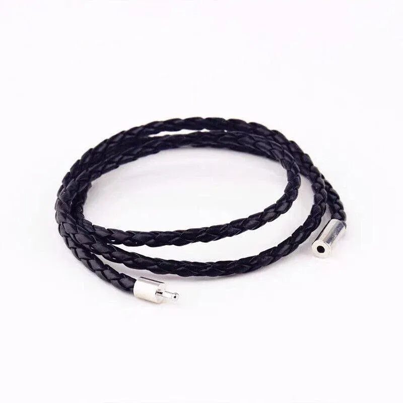 1Pc New Fashion Men Women Three Laps Pu Leather Bracelet Wristband Bangle Punk - White V528-LEATHERBRACELET-WHITE-610804