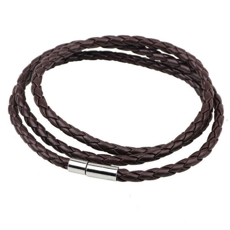 1Pc New Fashion Men Women Three Laps Pu Leather Bracelet Wristband Bangle Punk - White V528-LEATHERBRACELET-WHITE-610804