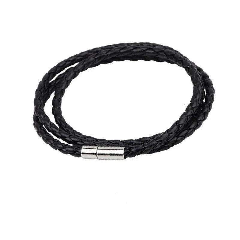 1Pc New Fashion Men Women Three Laps Pu Leather Bracelet Wristband Bangle Punk - White V528-LEATHERBRACELET-WHITE-610804