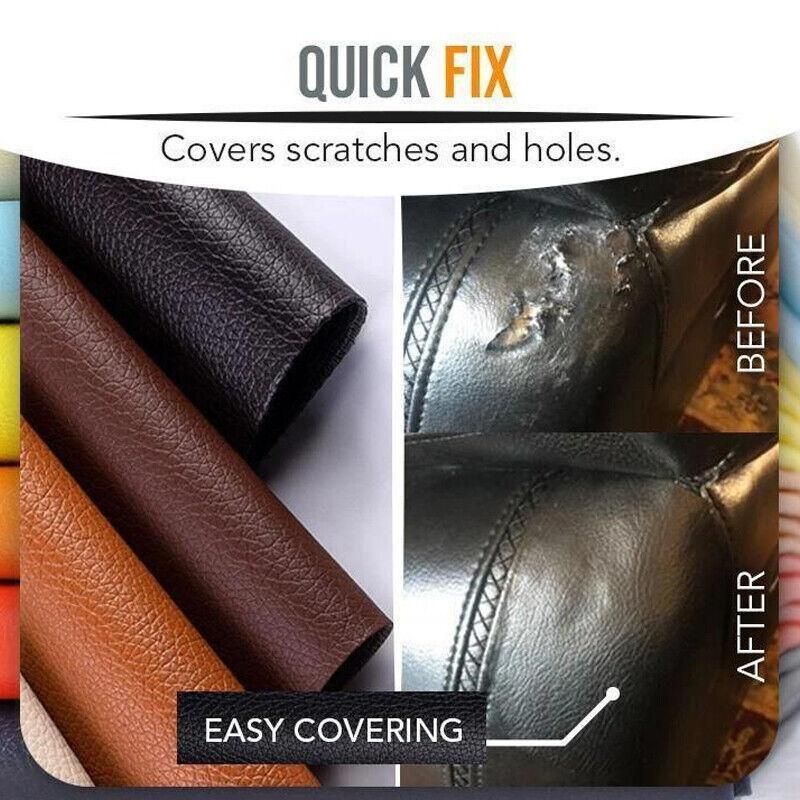 2X Self Adhesive Leather Repair Patches Kit for Sofa Couch Auto Interior Use - Brown V528-LEATHERPATCH-BROWN-2-94749