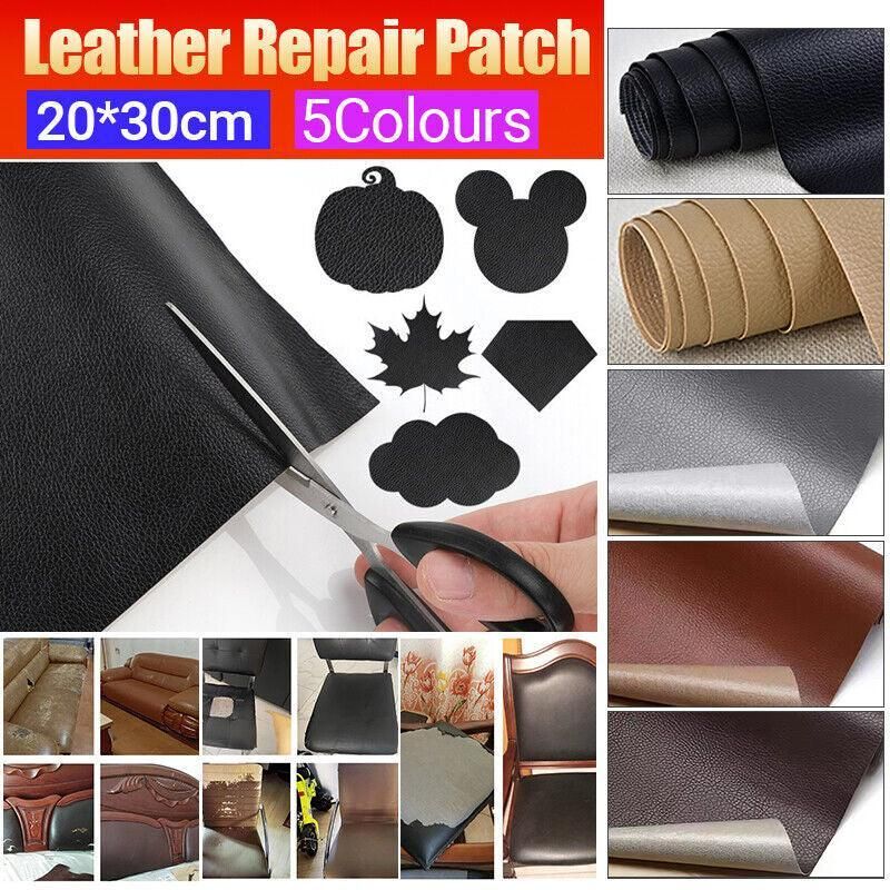 2X Self Adhesive Leather Repair Patches Kit for Sofa Couch Auto Interior Use - Khaki V528-LEATHERPATCH-KHAKI-2-68750