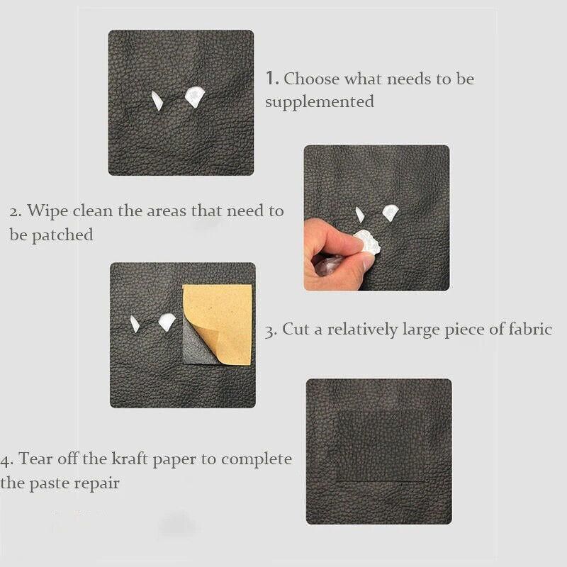 2X Self Adhesive Leather Repair Patches Kit for Sofa Couch Auto Interior Use - Khaki V528-LEATHERPATCH-KHAKI-2-68750