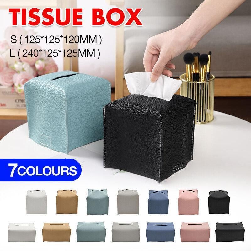 Large Size Tissue Box Dispenser Paper Holder Napkin Case Pu Leather Cover - Green V528-LEATHERTISSUEBO-GREEN-L-91572