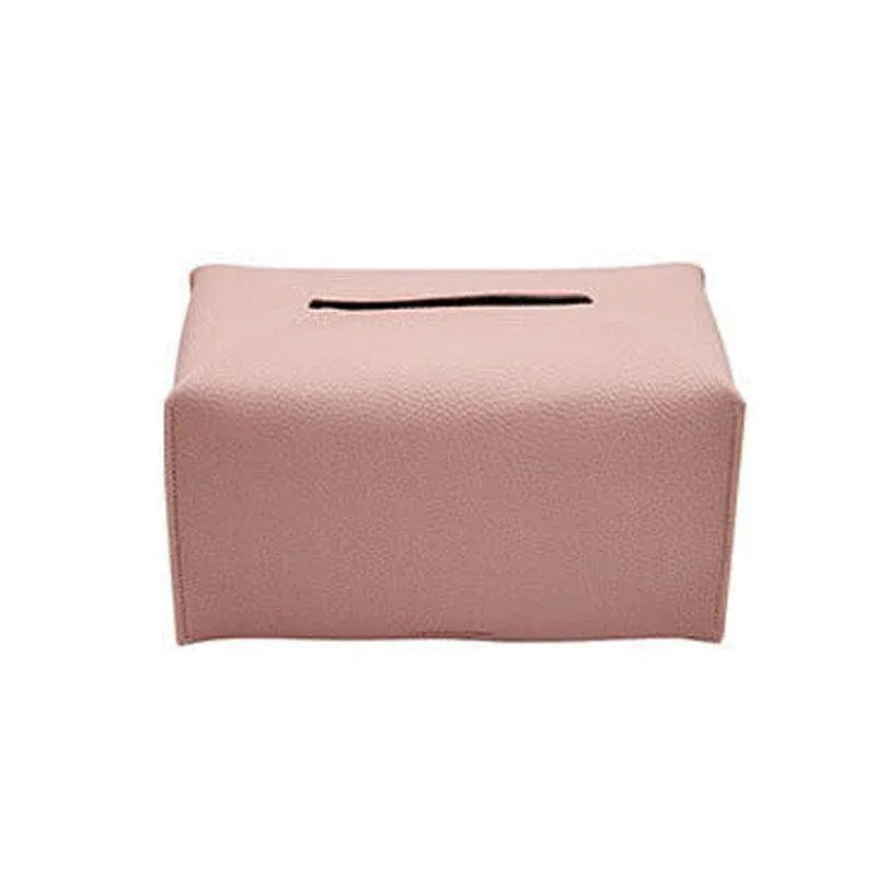 Large Size Tissue Box Dispenser Paper Holder Napkin Case Pu Leather Cover - Pink V528-LEATHERTISSUEBO-PINK-L-58792