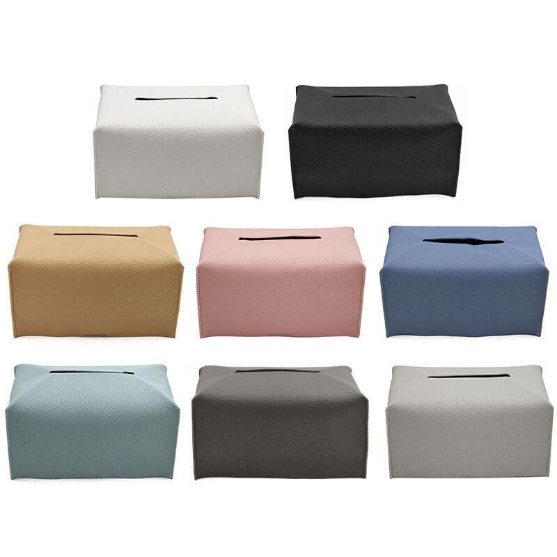 Large Size Tissue Box Dispenser Paper Holder Napkin Case Pu Leather Cover - Pink V528-LEATHERTISSUEBO-PINK-L-58792
