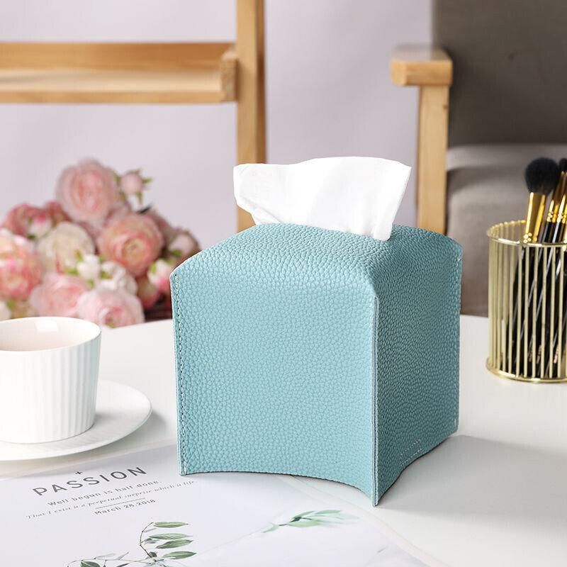 Large Size Tissue Box Dispenser Paper Holder Napkin Case Pu Leather Cover - Pink V528-LEATHERTISSUEBO-PINK-L-58792