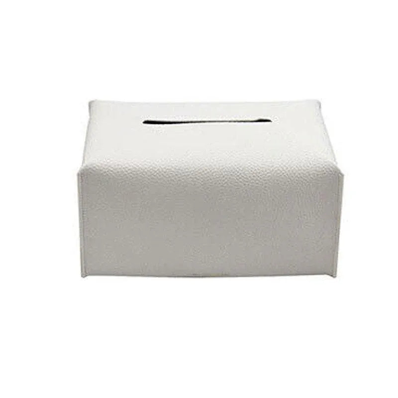 Large Size Tissue Box Dispenser Paper Holder Napkin Case Pu Leather Cover - White V528-LEATHERTISSUEBO-WHITE-L-57518