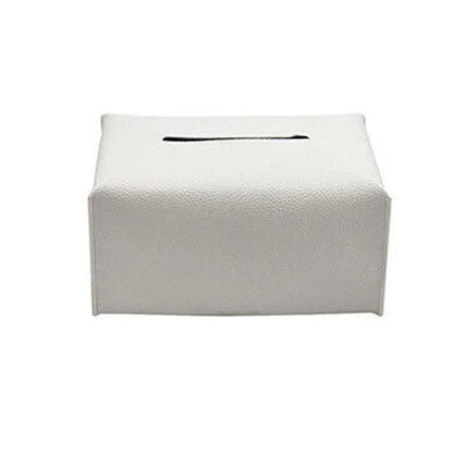 Large Size Tissue Box Dispenser Paper Holder Napkin Case Pu Leather Cover - White V528-LEATHERTISSUEBO-WHITE-L-57518