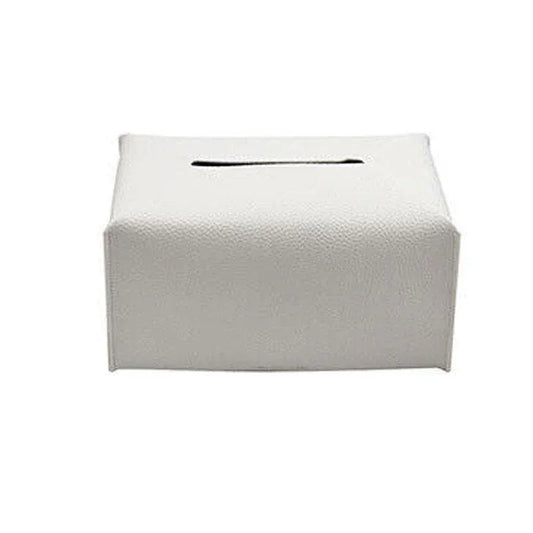 Large Size Tissue Box Dispenser Paper Holder Napkin Case Pu Leather Cover - White V528-LEATHERTISSUEBO-WHITE-L-57518