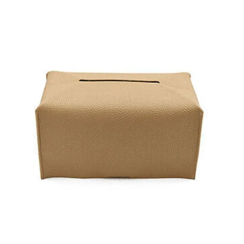Large Size Tissue Box Dispenser Paper Holder Napkin Case Pu Leather Cover - Yellow V528-LEATHERTISSUEBO-YELLOW-L-65323
