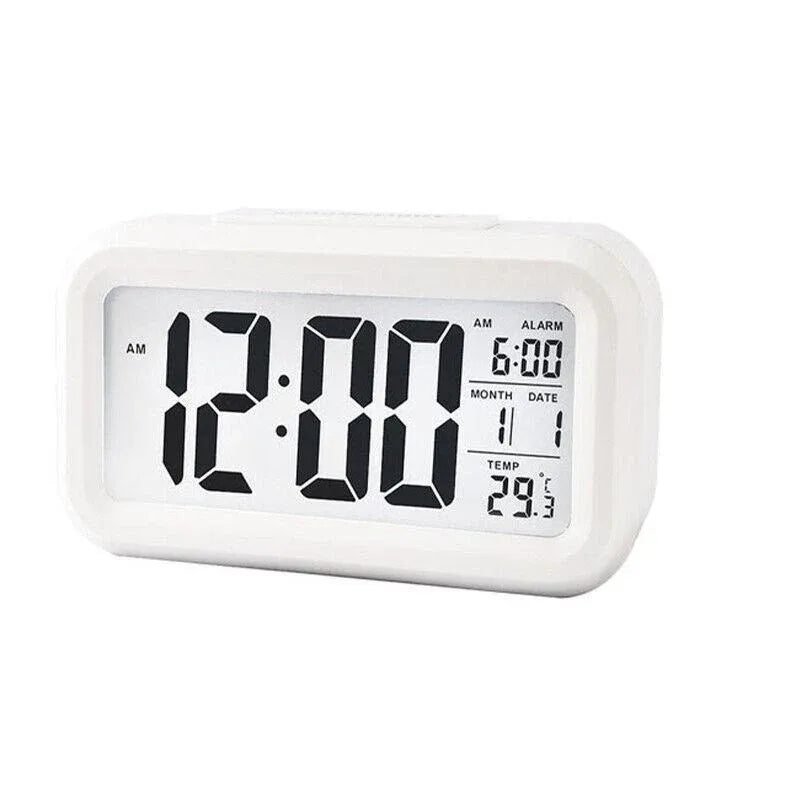 Digital Bedside Led Snooze Alarm Clock Time Temperature Day/Night Desktop Clock - White V528-LEDALARMCLOCK-WHITE-332845