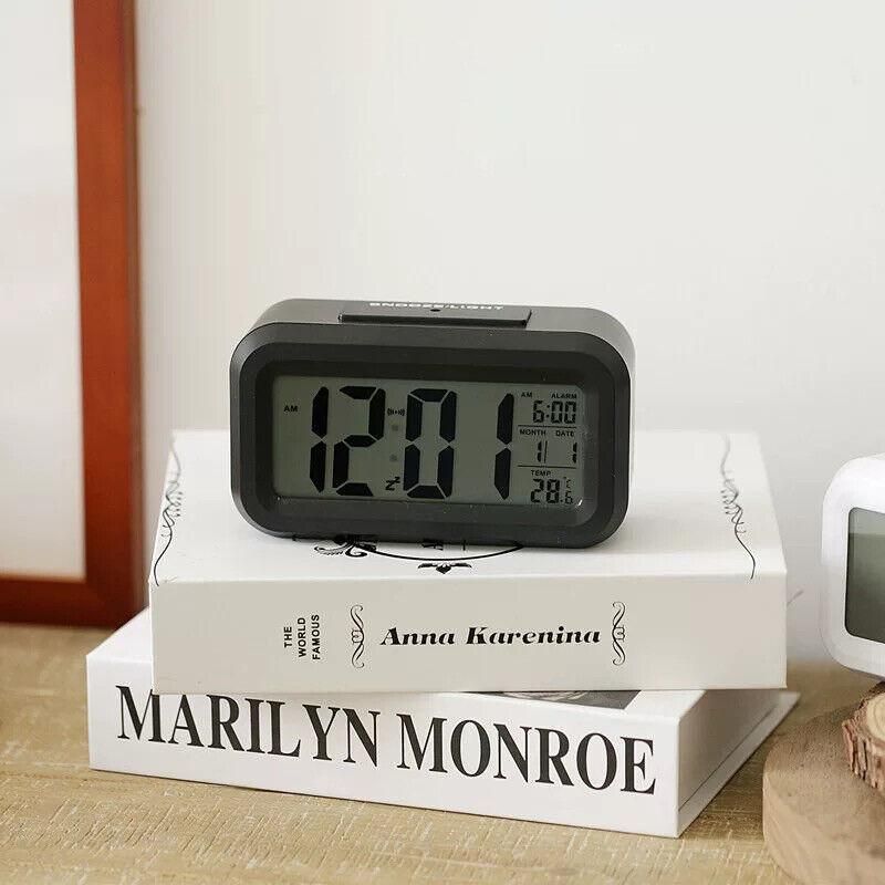Digital Bedside Led Snooze Alarm Clock Time Temperature Day/Night Desktop Clock - White V528-LEDALARMCLOCK-WHITE-332845