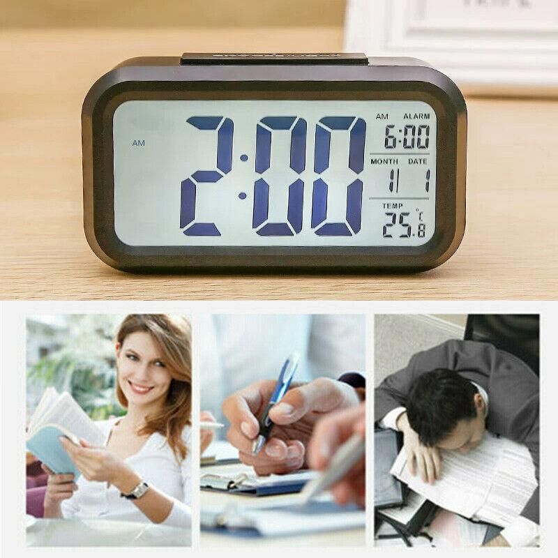 Digital Bedside Led Snooze Alarm Clock Time Temperature Day/Night Desktop Clock - White V528-LEDALARMCLOCK-WHITE-332845