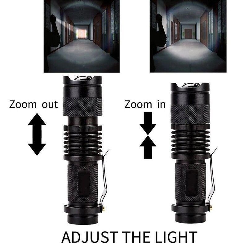 5/10x Mini Q5 LED Flashlight Torch Adjustable Focus Zoom Light Lamp 1200LM - 5PCS V528-LEDFLASHLIGHT-5PCS-349801