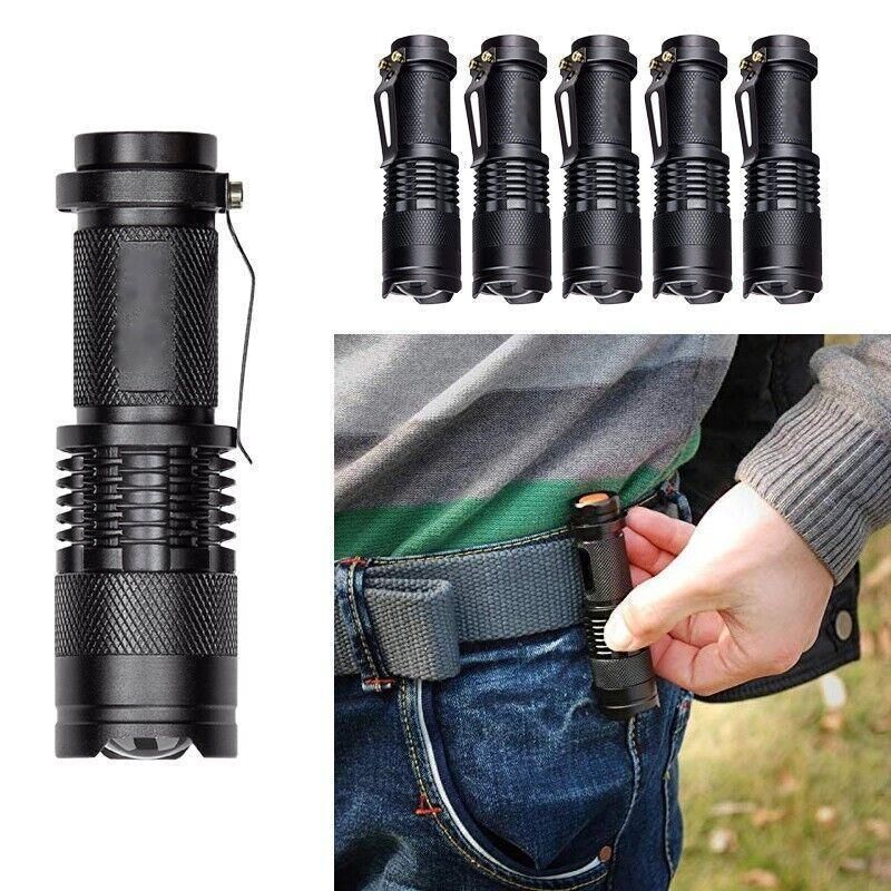 5/10x Mini Q5 LED Flashlight Torch Adjustable Focus Zoom Light Lamp 1200LM - 5PCS V528-LEDFLASHLIGHT-5PCS-349801