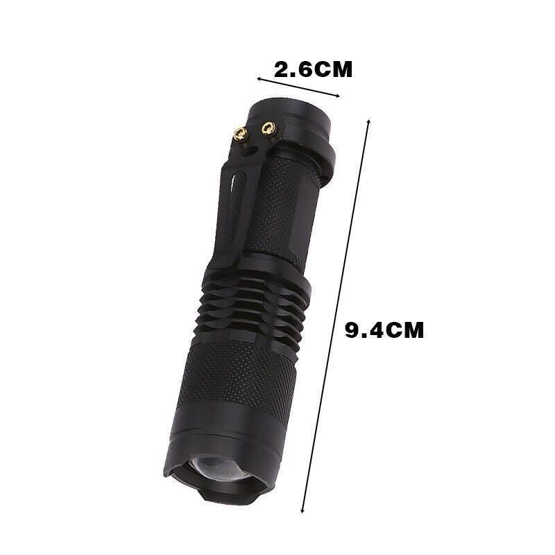 5/10x Mini Q5 LED Flashlight Torch Adjustable Focus Zoom Light Lamp 1200LM - 5PCS V528-LEDFLASHLIGHT-5PCS-349801