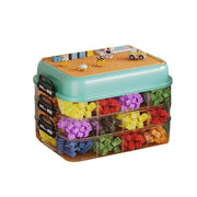 3-Layer Stackable Storage Box for Building Blocks Toy Organizer with Sorting Trays - Orange V528-LEGO-STORAGE-ORANGE-894536