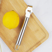 Lemon Zester Grater Knife Tool Stainless Steel with Channel Garnish Citrus Lime - Silver V528-LEMONZESTER-SILVER-384266