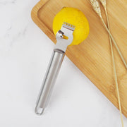 Lemon Zester Grater Knife Tool Stainless Steel with Channel Garnish Citrus Lime - Silver V528-LEMONZESTER-SILVER-384266