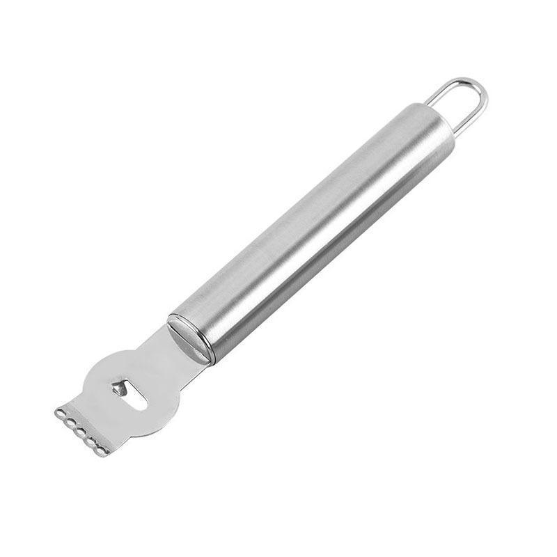 Lemon Zester Grater Knife Tool Stainless Steel with Channel Garnish Citrus Lime - Silver V528-LEMONZESTER-SILVER-384266