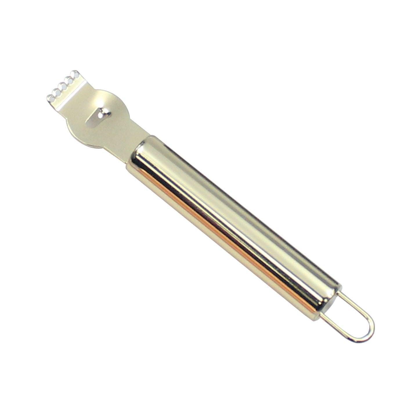 Lemon Zester Grater Knife Tool Stainless Steel with Channel Garnish Citrus Lime - Silver V528-LEMONZESTER-SILVER-384266