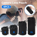 4pcs DSLR Camera Lens Pouch Protective Case Tube Bag Soft Cover for SLR Storage V528-LENS-BAG-4PCS-260206