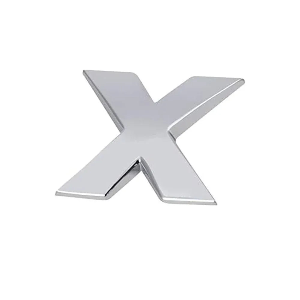 A-Z Alphabet Letters Car Sticker Self Adhesive Auto Badge Emblem 3D Chrome Good - X V528-LETTER-NUMBER-66439