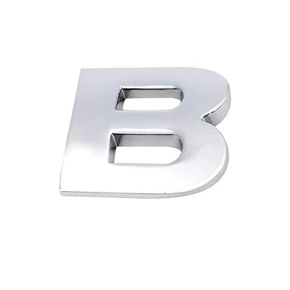 A-Z Alphabet Letters Car Sticker Self Adhesive Auto Badge Emblem 3D Chrome Good - B V528-LETTER-NUMBER-B35496