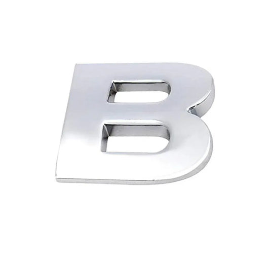 A-Z Alphabet Letters Car Sticker Self Adhesive Auto Badge Emblem 3D Chrome Good - B V528-LETTER-NUMBER-B35496