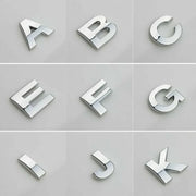 A-Z Alphabet Letters Car Sticker Self Adhesive Auto Badge Emblem 3D Chrome Good - C V528-LETTER-NUMBER-C77519