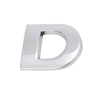 A-Z Alphabet Letters Car Sticker Self Adhesive Auto Badge Emblem 3D Chrome Good - D V528-LETTER-NUMBER-D77038