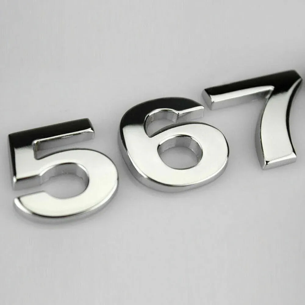 A-Z Alphabet Letters Car Sticker Self Adhesive Auto Badge Emblem 3D Chrome Good - D V528-LETTER-NUMBER-D77038