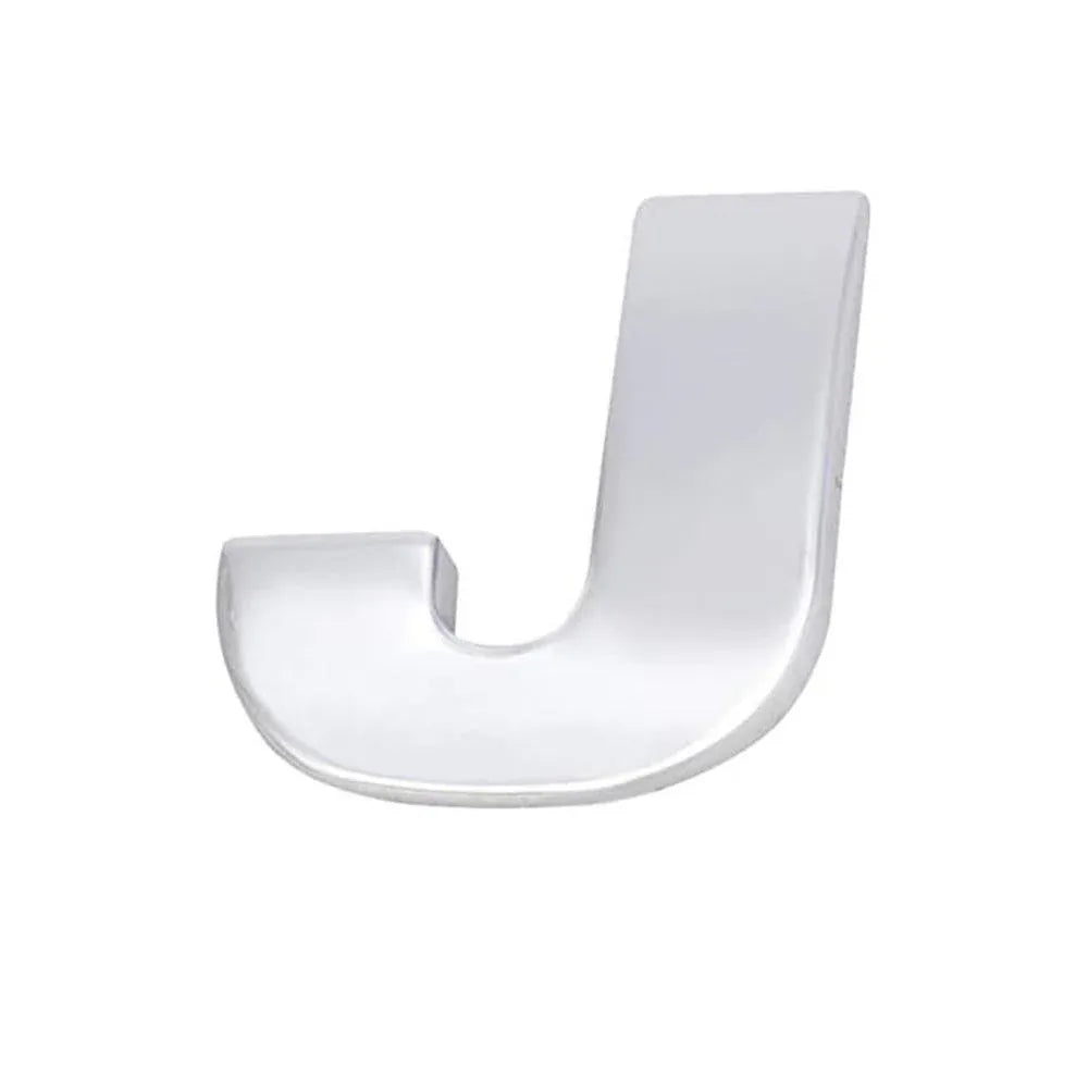 A-Z Alphabet Letters Car Sticker Self Adhesive Auto Badge Emblem 3D Chrome Good - J V528-LETTER-NUMBER-J97707