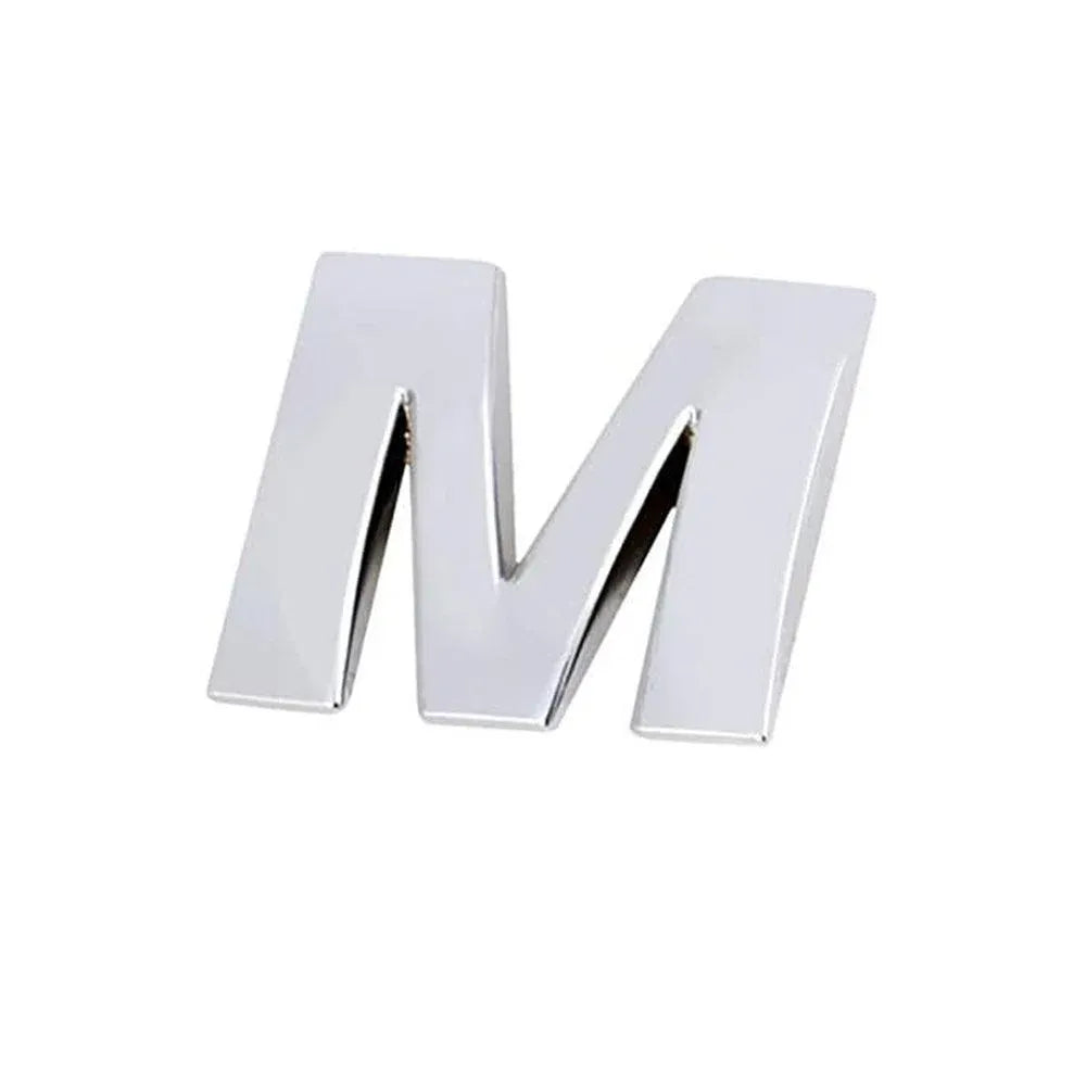A-Z Alphabet Letters Car Sticker Self Adhesive Auto Badge Emblem 3D Chrome Good - M V528-LETTER-NUMBER-M17894