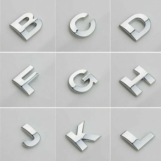 A-Z Alphabet Letters Car Sticker Self Adhesive Auto Badge Emblem 3D Chrome Good - Number 0 V528-LETTER-NUMBER-NUMBER038422