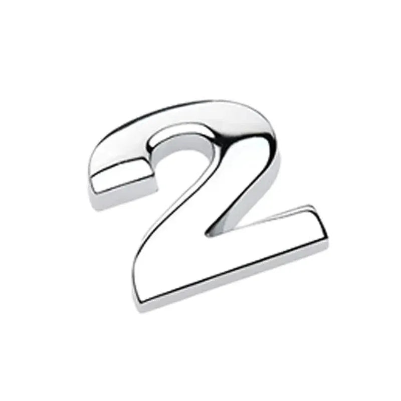 A-Z Alphabet Letters Car Sticker Self Adhesive Auto Badge Emblem 3D Chrome Good - Number 2