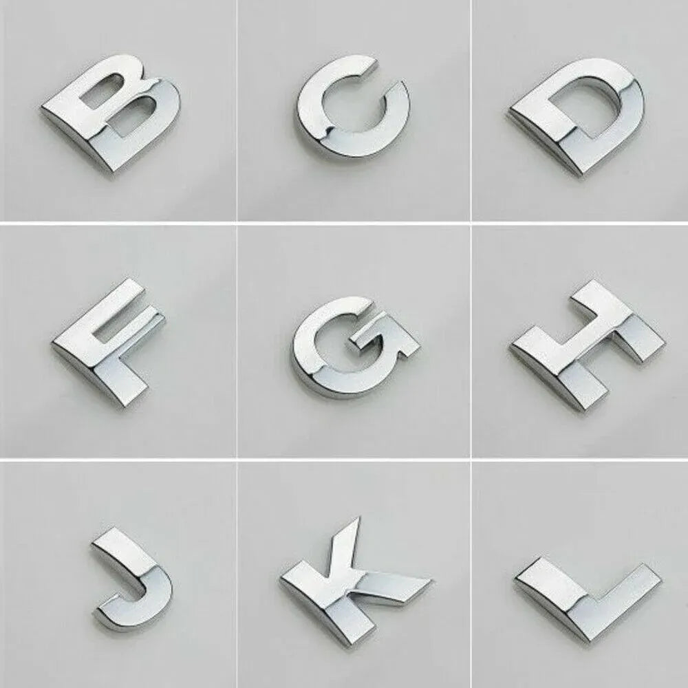 A-Z Alphabet Letters Car Sticker Self Adhesive Auto Badge Emblem 3D Chrome Good - Number 2