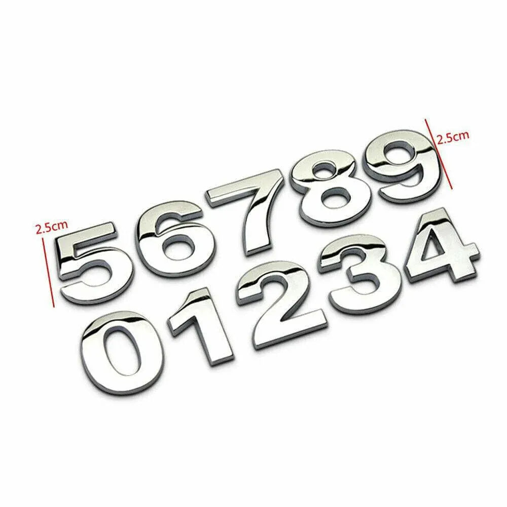 A-Z Alphabet Letters Car Sticker Self Adhesive Auto Badge Emblem 3D Chrome Good - Number 2