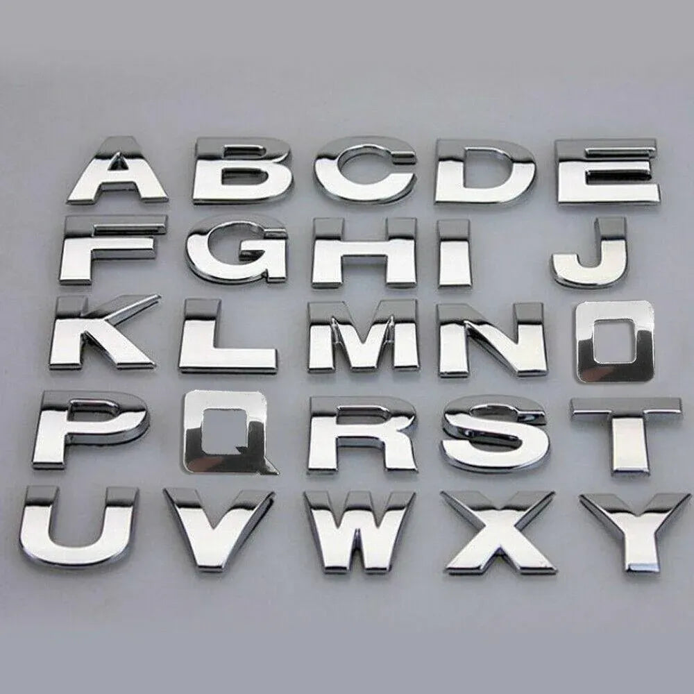 A-Z Alphabet Letters Car Sticker Self Adhesive Auto Badge Emblem 3D Chrome Good - Number 2