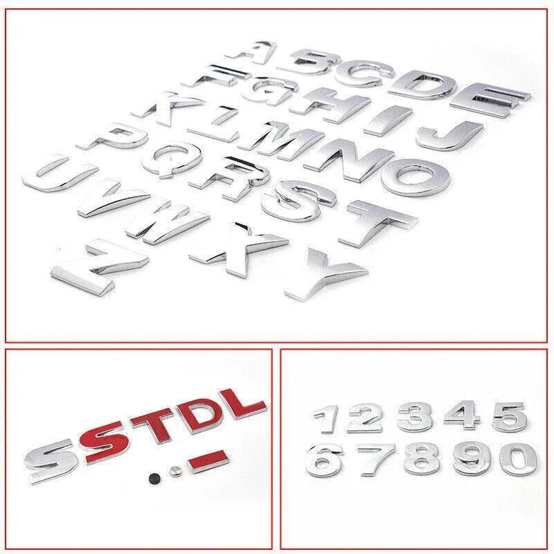 A-Z Alphabet Letters Car Sticker Self Adhesive Auto Badge Emblem 3D Chrome Good - Number 2