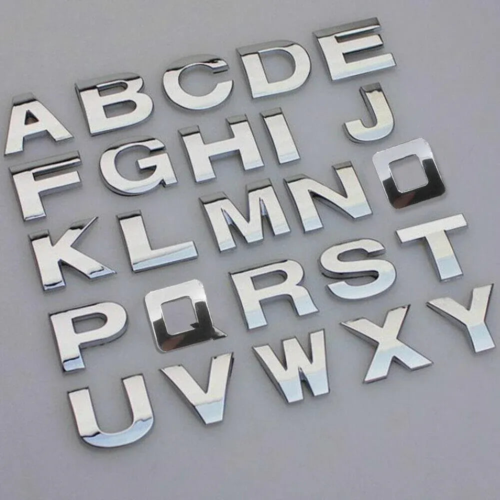 A-Z Alphabet Letters Car Sticker Self Adhesive Auto Badge Emblem 3D Chrome Good - Number 2