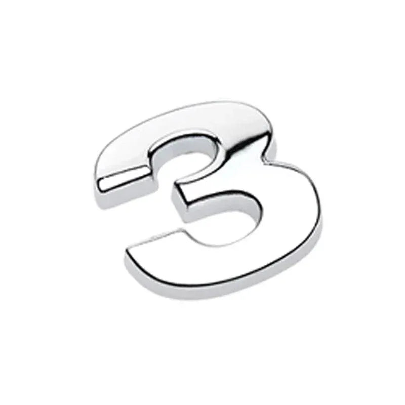 A-Z Alphabet Letters Car Sticker Self Adhesive Auto Badge Emblem 3D Chrome Good - Number 3 V528-LETTER-NUMBER-NUMBER338240