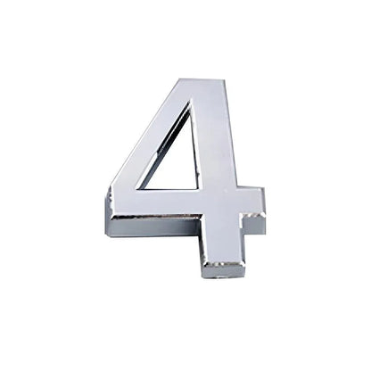 A-Z Alphabet Letters Car Sticker Self Adhesive Auto Badge Emblem 3D Chrome Good - Number 4 V528-LETTER-NUMBER-NUMBER470436