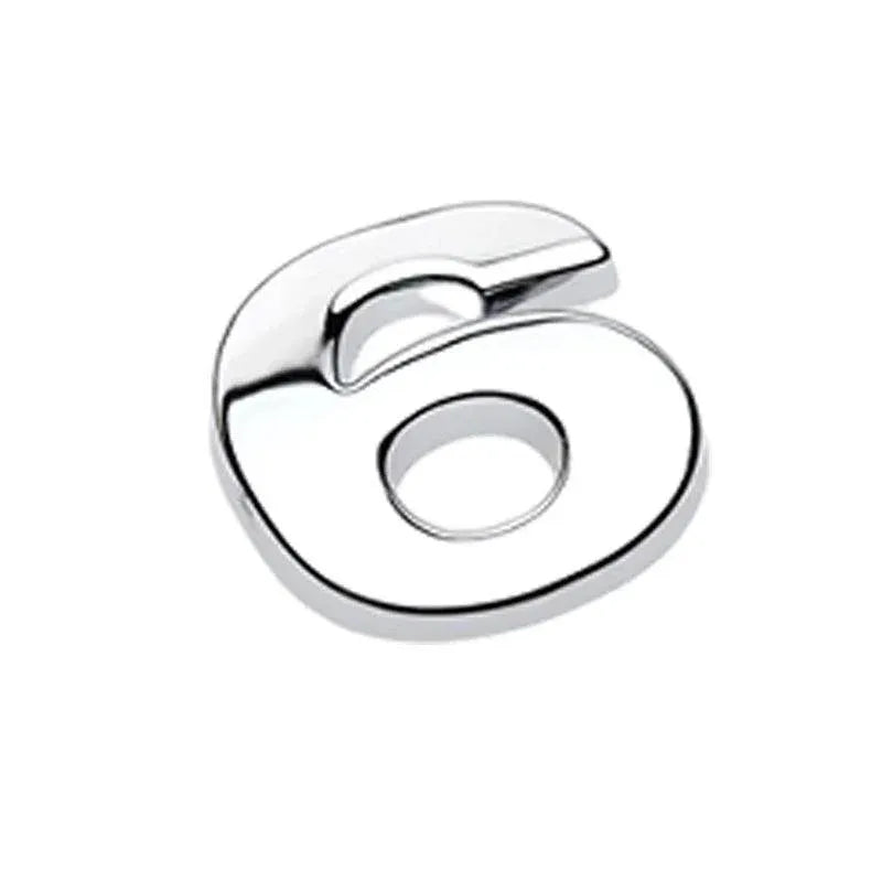 A-Z Alphabet Letters Car Sticker Self Adhesive Auto Badge Emblem 3D Chrome Good - Number 6