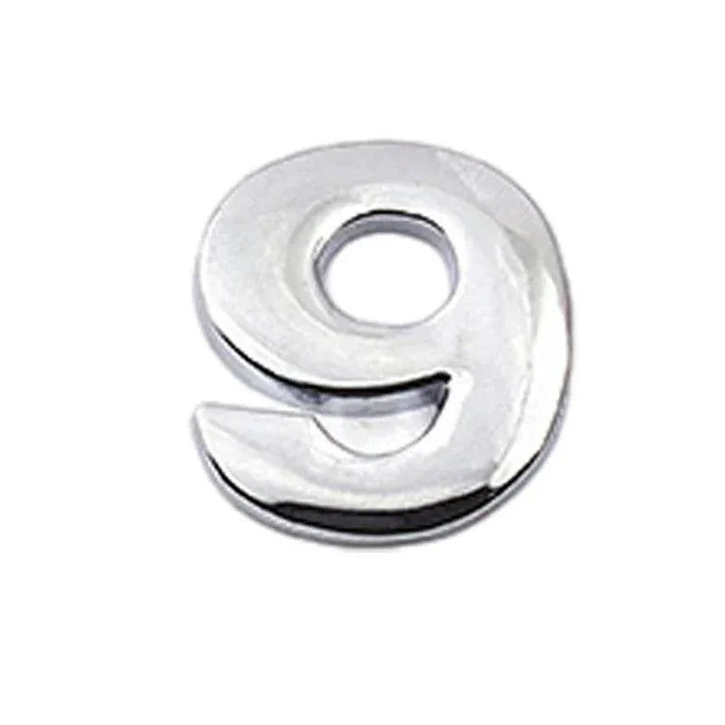 A-Z Alphabet Letters Car Sticker Self Adhesive Auto Badge Emblem 3D Chrome Good - Number 9 V528-LETTER-NUMBER-NUMBER970605