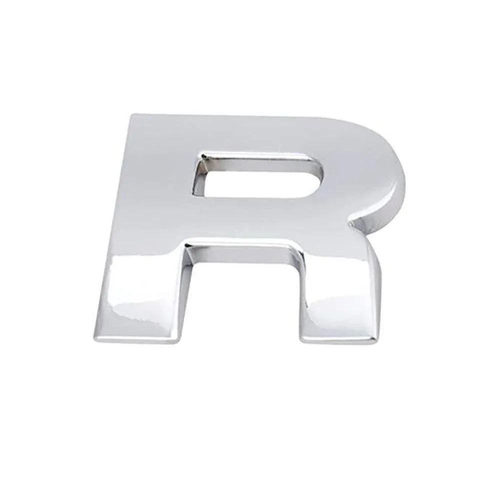 A-Z Alphabet Letters Car Sticker Self Adhesive Auto Badge Emblem 3D Chrome Good - R V528-LETTER-NUMBER-R98121