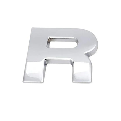 A-Z Alphabet Letters Car Sticker Self Adhesive Auto Badge Emblem 3D Chrome Good - R V528-LETTER-NUMBER-R98121